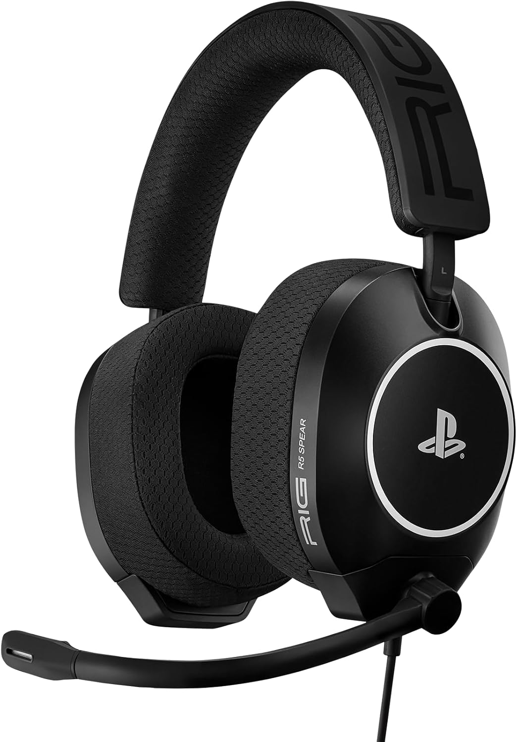 RIG R5 Spear PRO HS Wired Gaming Headset Officially Licensed for PlayStation, PS5, PS4, PC - 40mm Graphene Drivers, Tempest 3D Audio, Flip-to-Mute Mic, Memory Foam Cushions, 3.5mm -Black