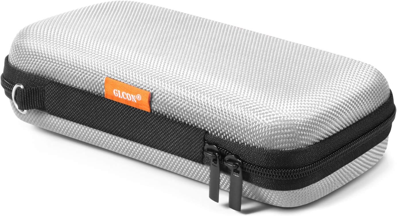 Portable Protection Hard EVA Travel Carrying Case with Mesh Pocket, Shockproof Exterior - Universal Small Electronic Tech Zipper Bag Pouch Organizer for Cell Phone, Charger, Cord, Cable - Silver
