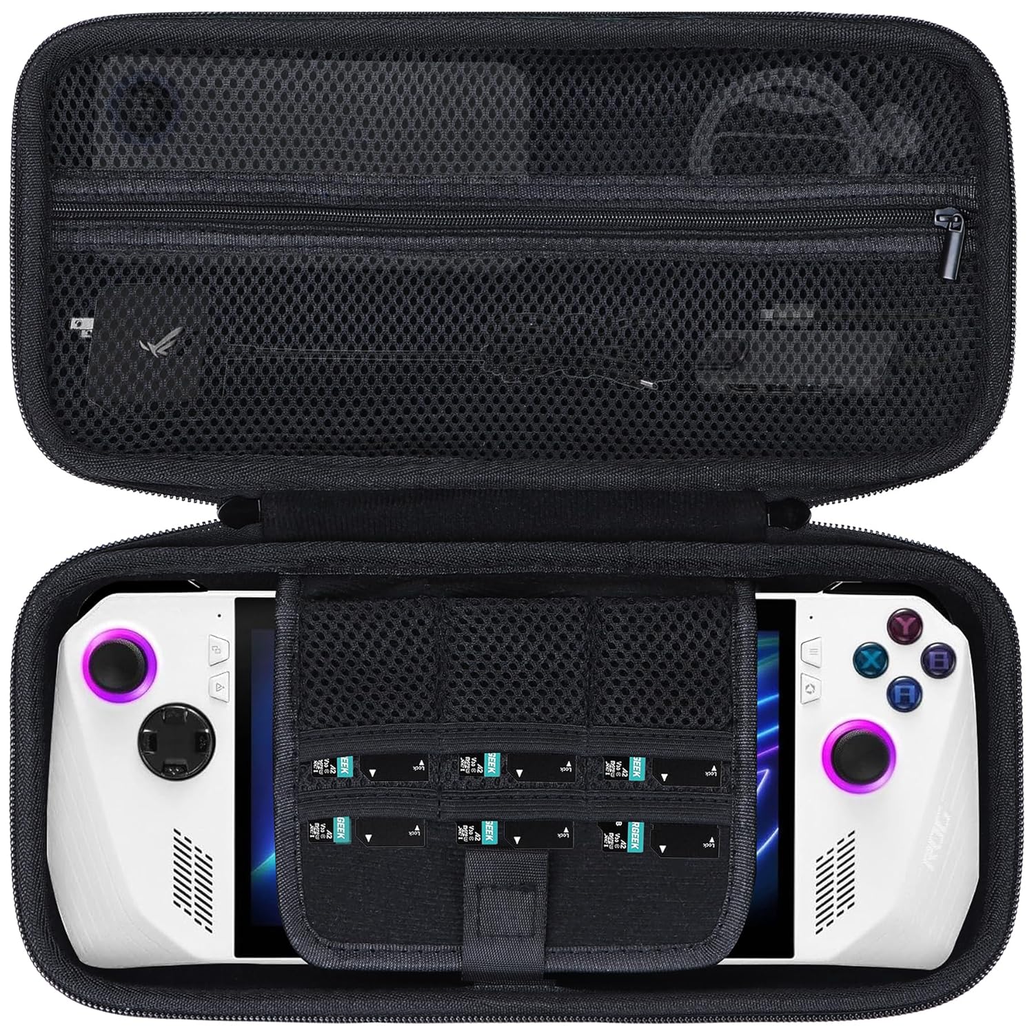 Lebakort Storage Case Compatible with ASUS ROG Ally X / ASUS ROG Ally Z1 / ASUS ROG Ally Z1 Extreme Gaming Handheld Console and Accessories (Black Case)