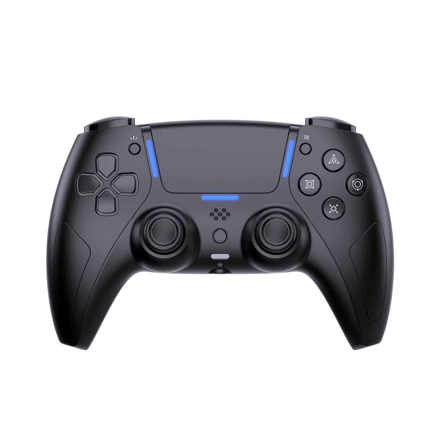 JDDWIN LED Wireless Gaming Controller for PS5/PC/Android/IOS/MAC/Steam Deck,Hall Effect Joystick, Bluetooth, 3.5mm Audio Jack, Dual Vibration, 6-Axis Motion Contro Gamepad with Speaker (Black)