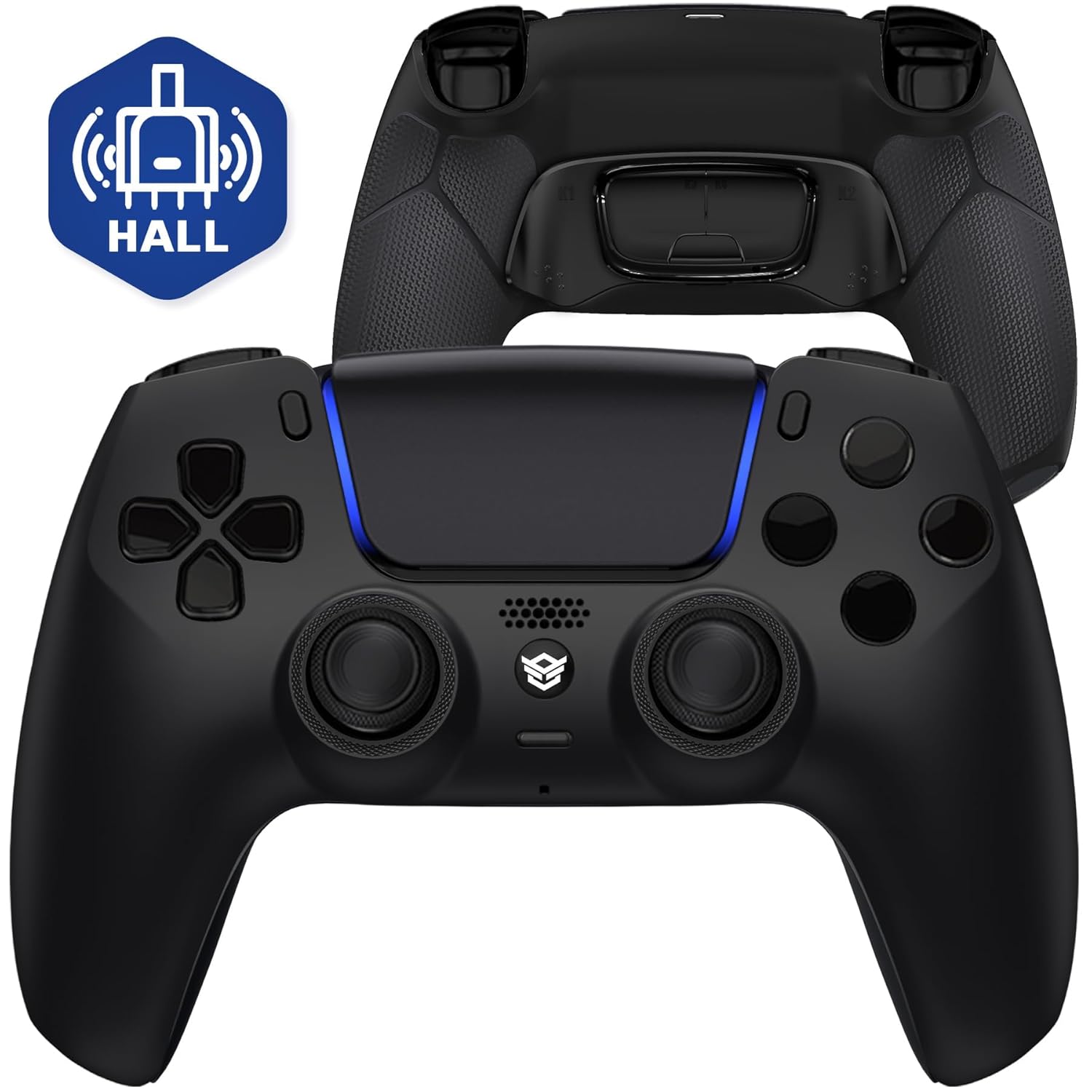 HEXGAMING ULTIMATE Hall Effect Wireless Controller Compatible with ps5-4 Back Buttons, Mouse-Click Hair Triggers, Interchangeable Thumbsticks - Black