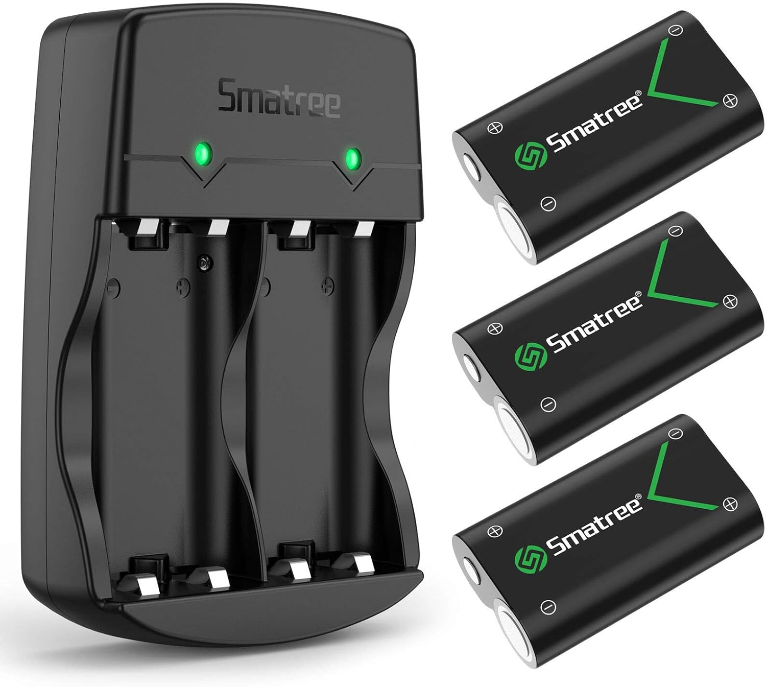 Smatree Rechargeable Battery Compatible with Xbox Series X|S/Xbox One, XboxOne X/S/Elite Wireless Controller, 3 Pack Batteries with Charger (Patent Protection)