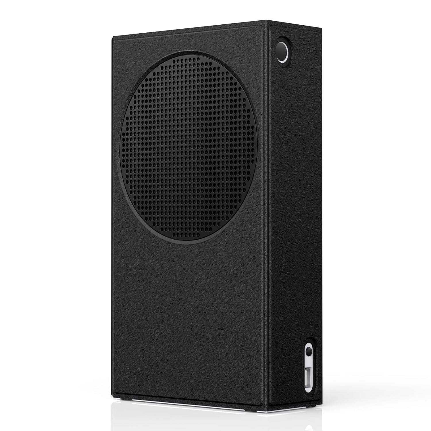 WOLIBEAR Magnetic Smart Wraps for Xbox Series S Console, Full Protection Protective Cover Case for Xbox Series S Accessories with Premium PU Leather and Soft Inner Lining - Black