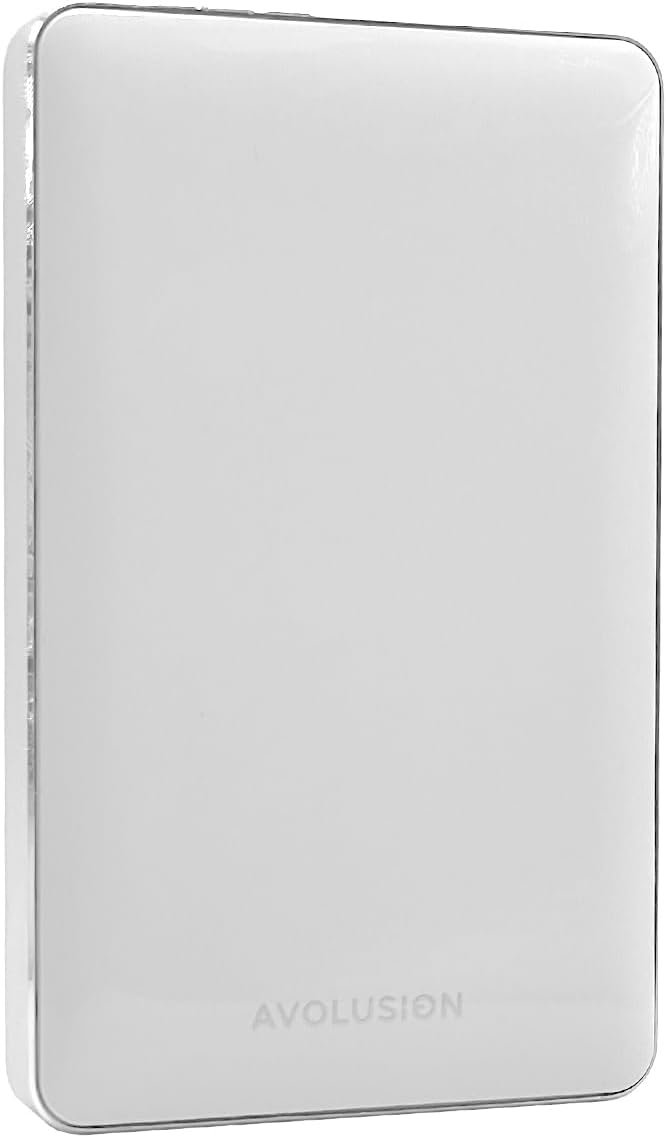 Avolusion T1 Series 1TB USB 3.0 Portable External Gaming Hard Drive - White (for PS4 / PS5 Pre-Formatted) - 2 Year Warranty (Renewed)