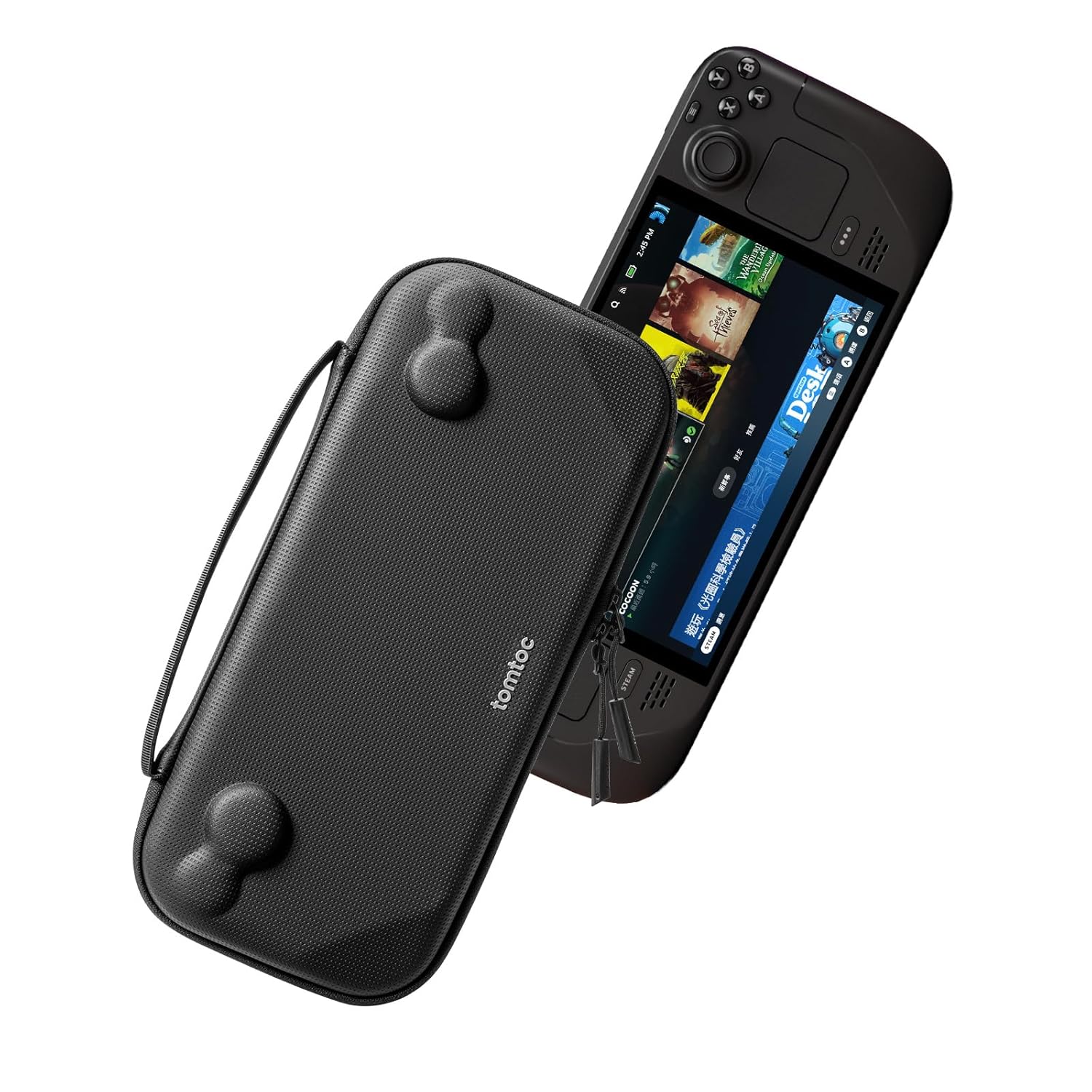 tomtoc Carrying Case Compatible with Steam Deck/OLED, Protective case, Hard Portable Travel Carrying bag for Steam Deck Console, Shockproof, Travel friendly, Black